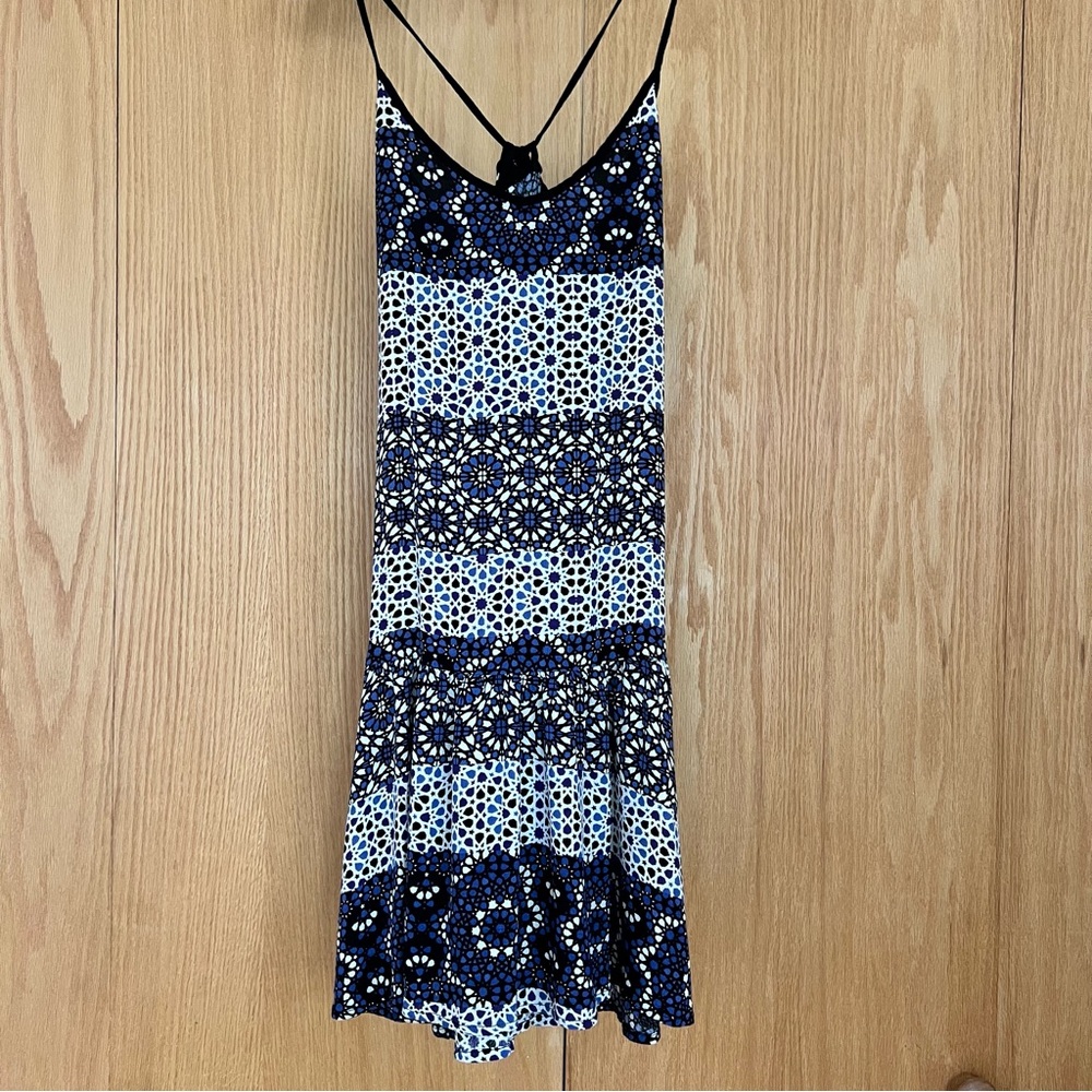Sam & Lavi Blue and White Patterned Dress